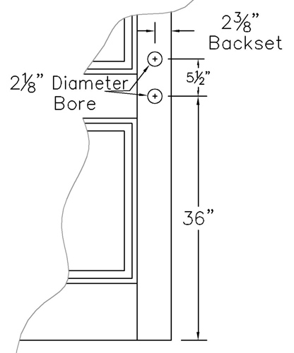 MA300 - MAHOGANY 3 PANEL SQUARE TOP INTERIOR DOOR (1-3/4)